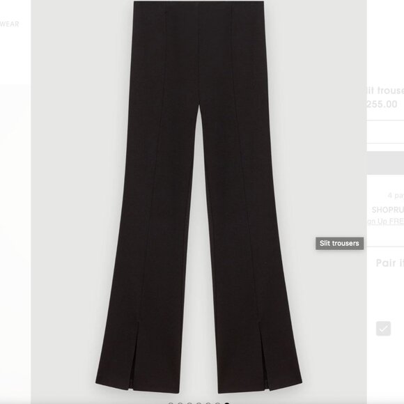 Maje black split hem trousers size 40 - Picture 7 of 10